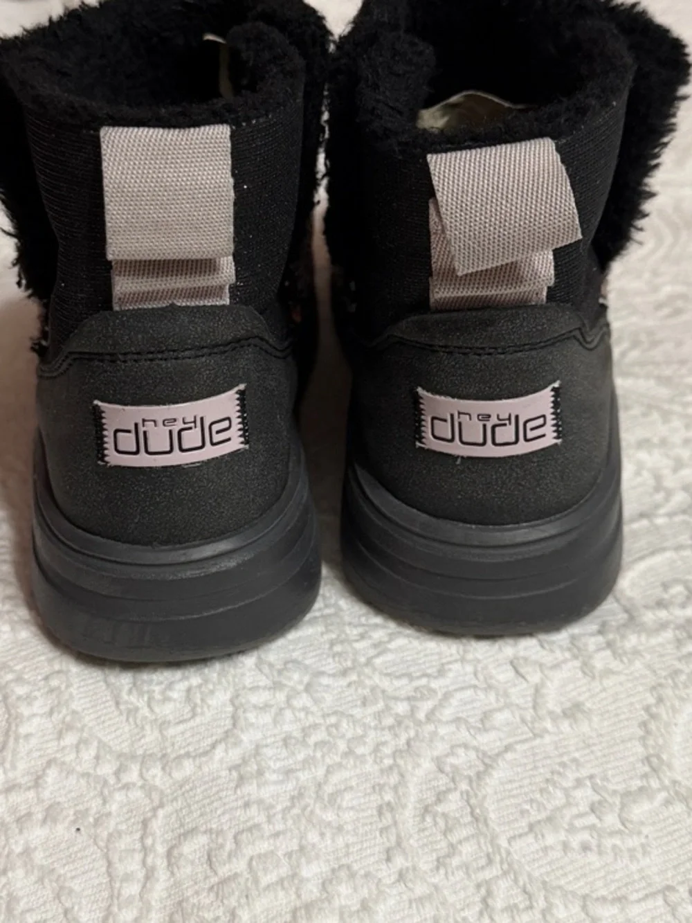 Hey Dude Boots Size 3 Girls Black Funfetti Multicolor Knit